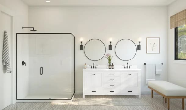 Tacoma Primary Bath Farmhouse Palette 4 Level