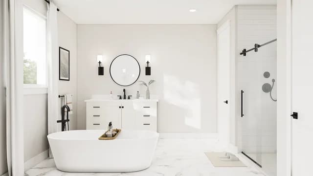 Primary Bath Dallas Monterra Mykonos SPEC 2 Base Palette 5 Furnished